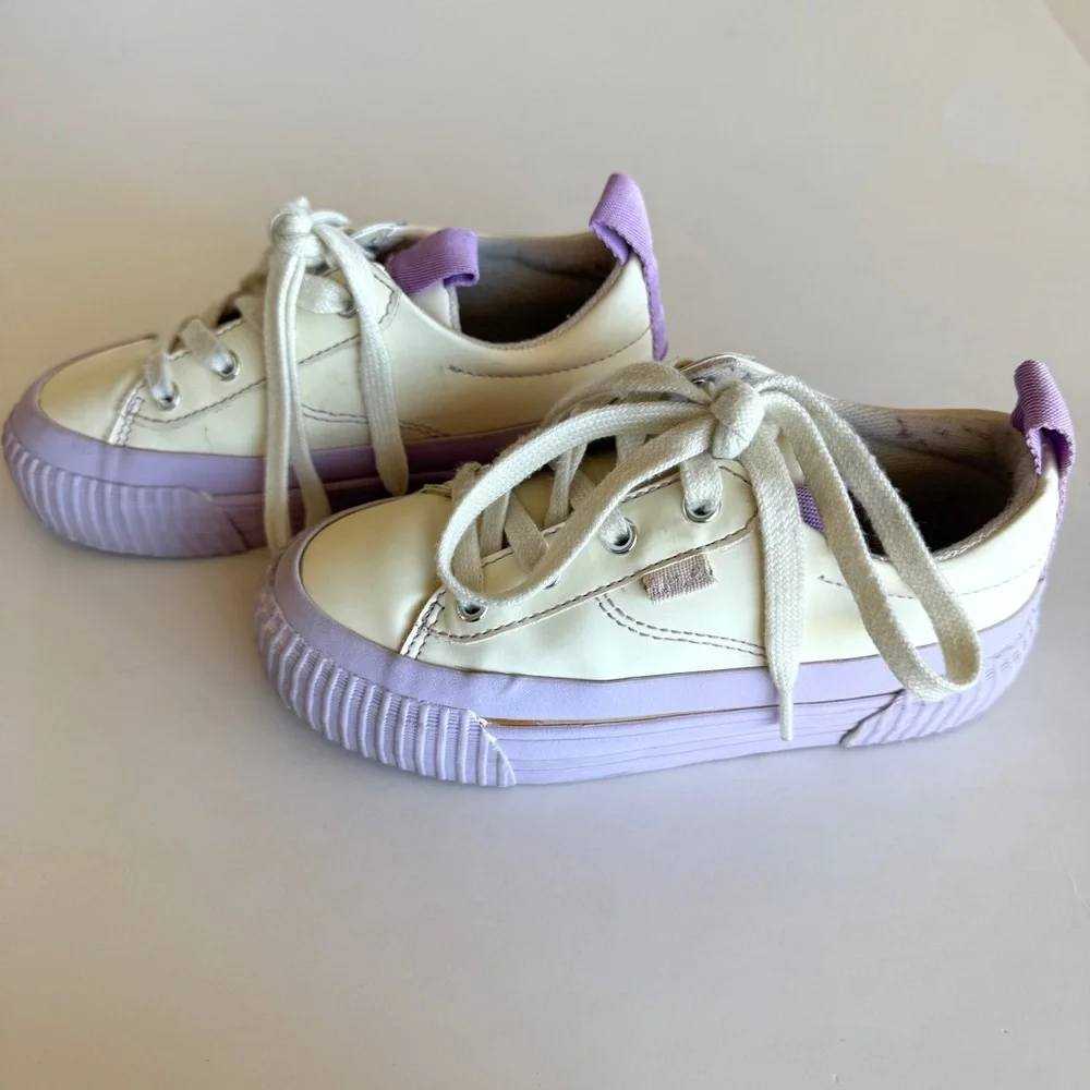 Zara Girls UV Color Changing Sneakers Lilac Cream Size 11.5 EU29